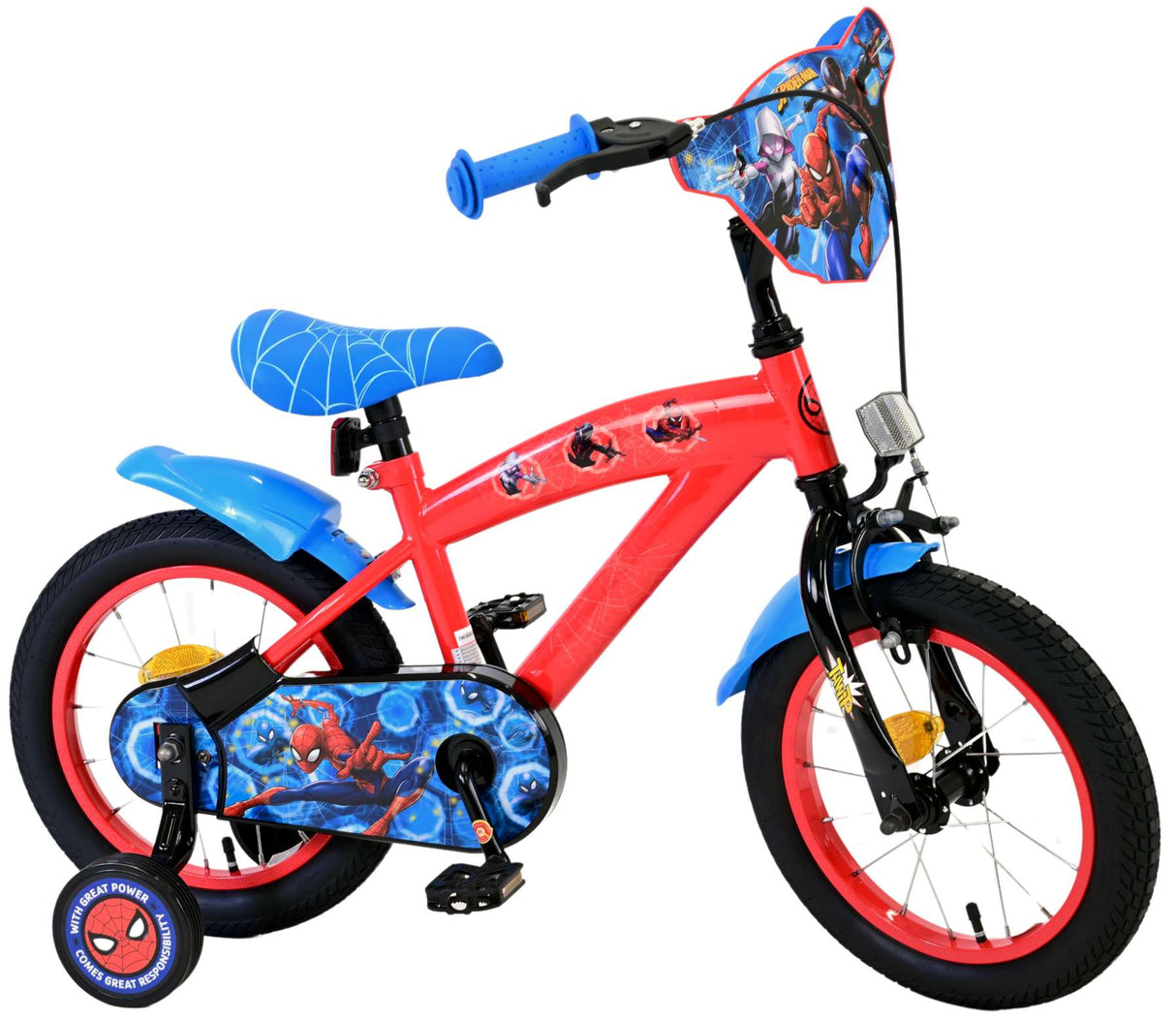 Spiderman Spider-Man Children's Bike Boys Blue 14 pollici rosso