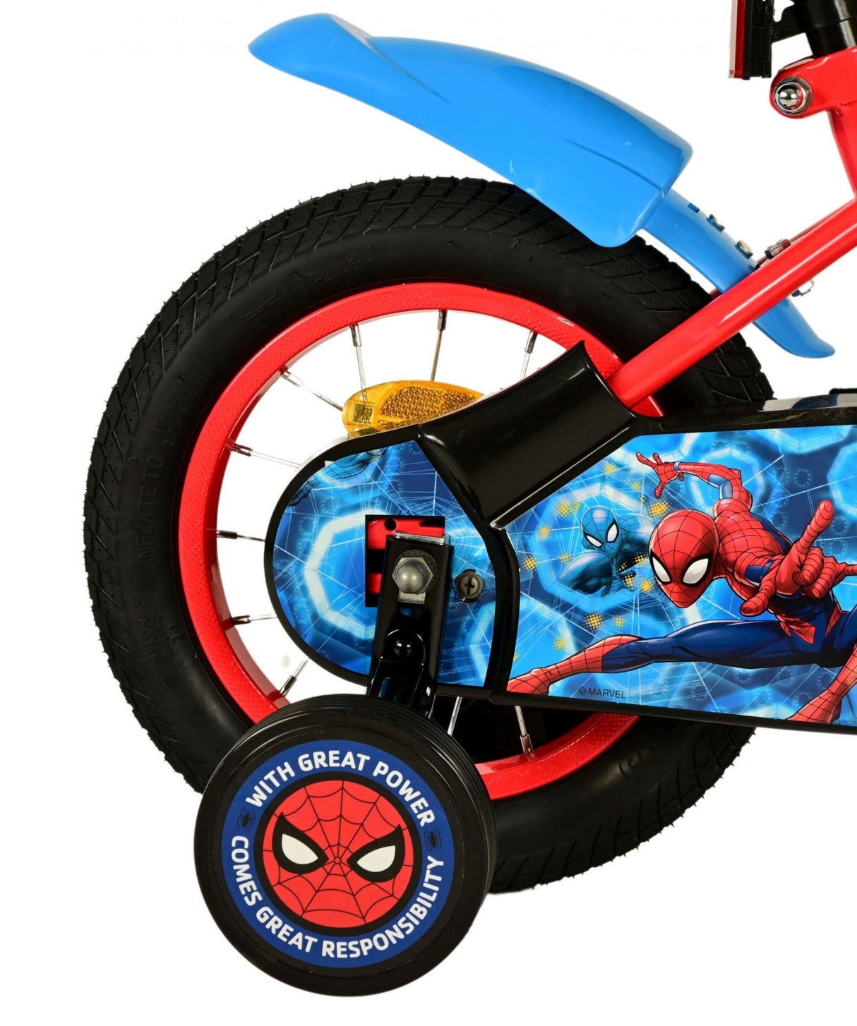 Spiderman Spider-Man Children's Bike Boys 12-calowy niebieski czerwony