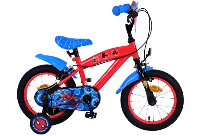 Spiderman Ultimate Spider-Man Children's Bike Boys da 14 pollici Blue Red Two Mand