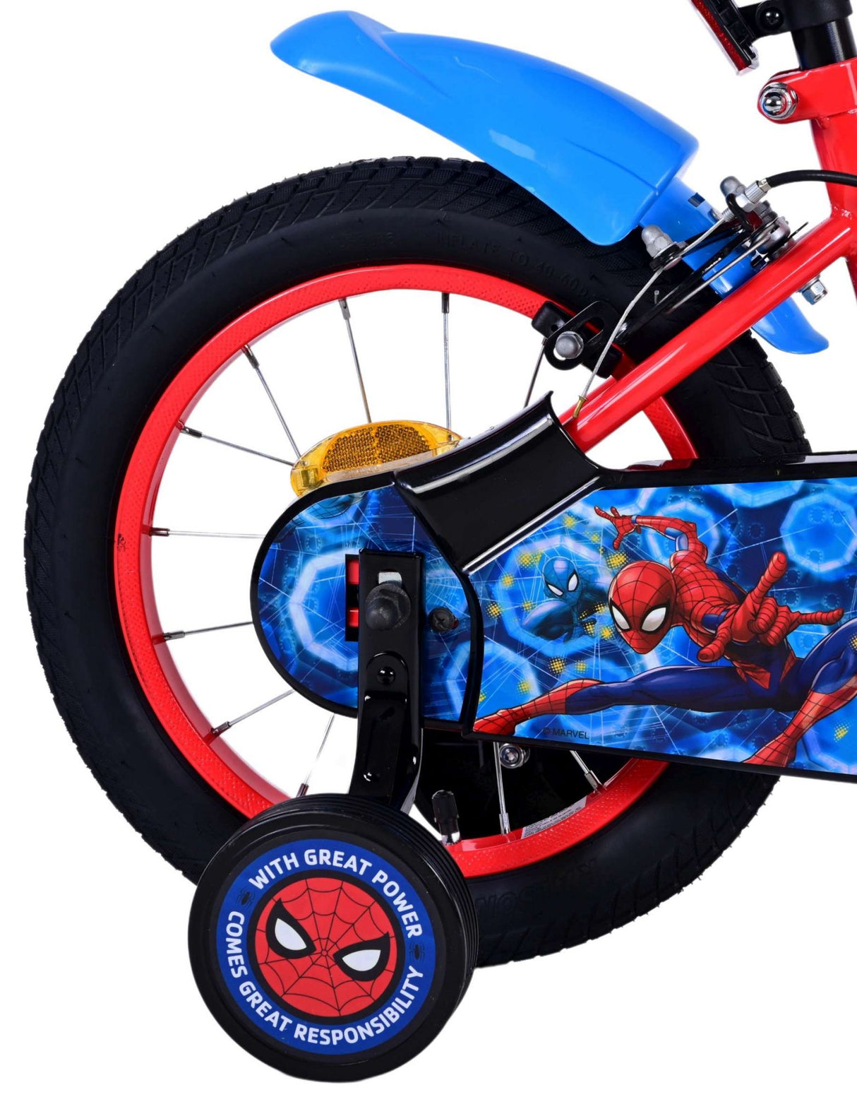 Spiderman Ultimate Spider-Man Children's Bike Boys 14-calowe niebieskie czerwone hamulce ręczne