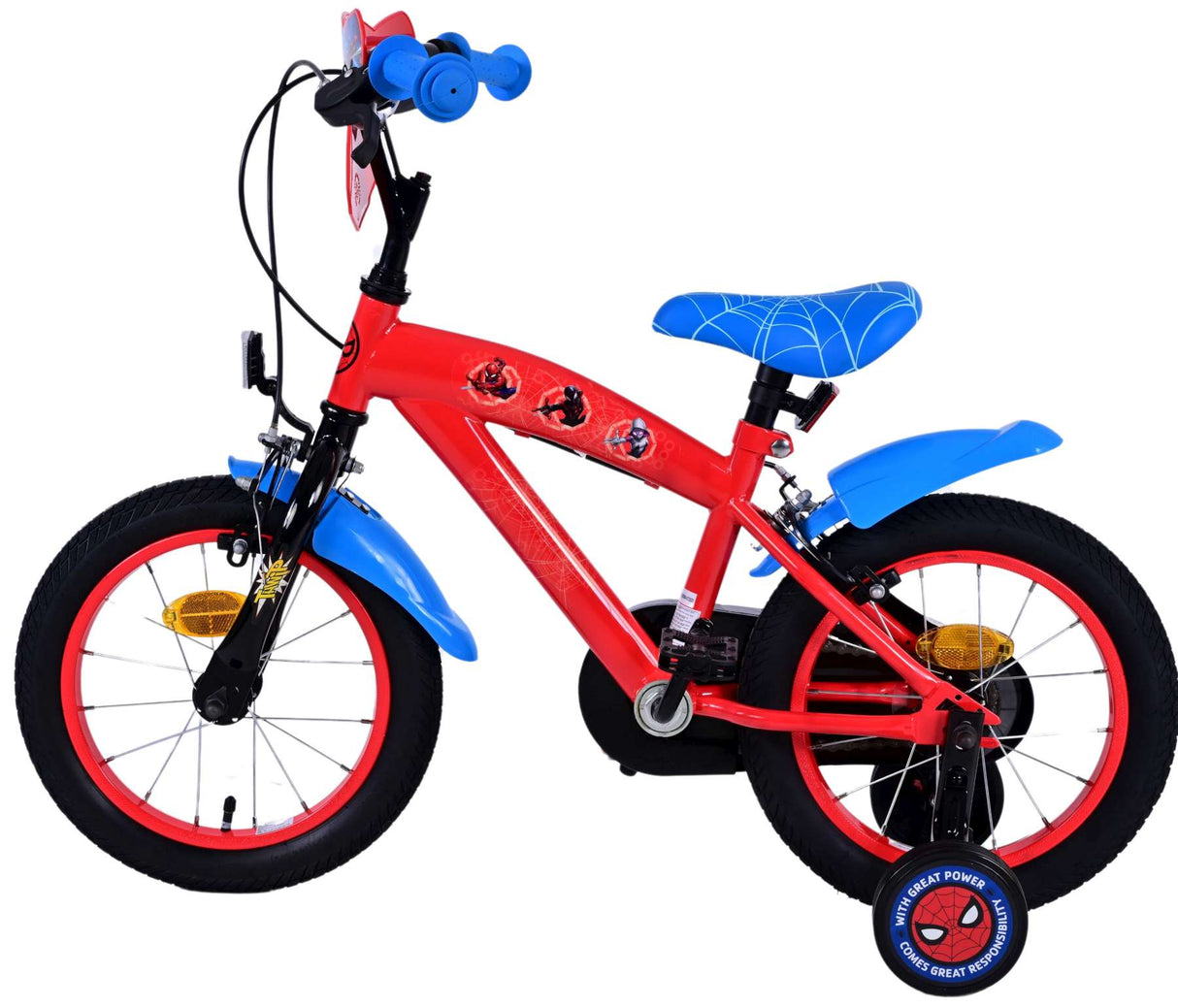 Spiderman Ultimate Spider-Man Children's Bike Boys da 14 pollici Blue Red Two Mand