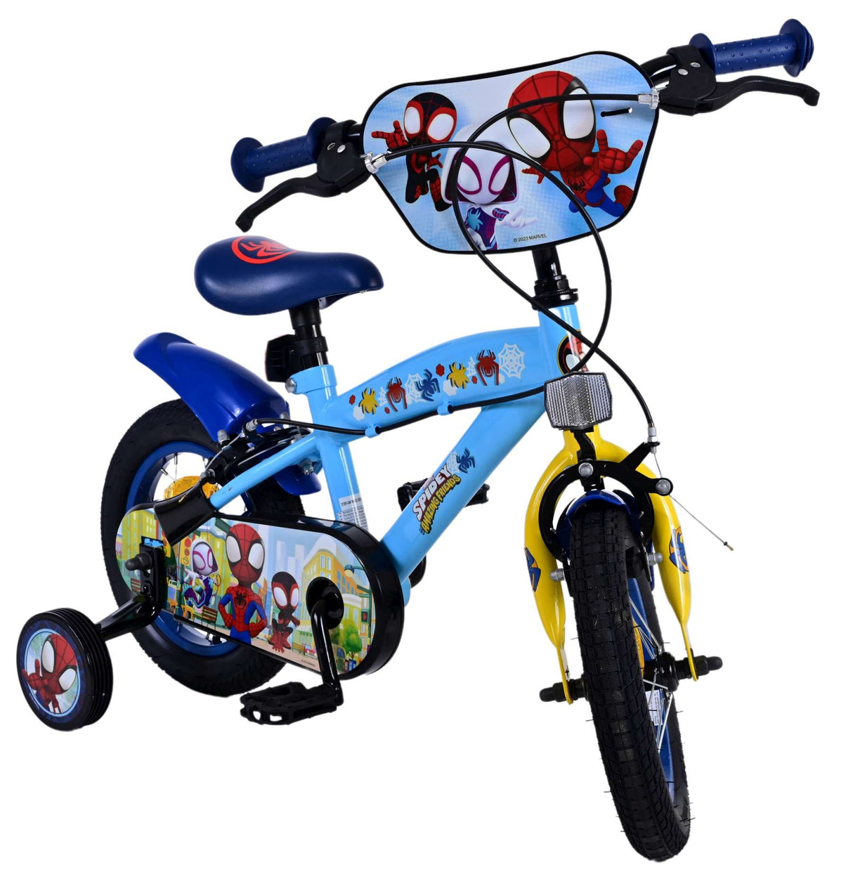 Spidey a jeho úžasní přátelé Spidey Children's Bike Boys 12 palcové modré dvě ruční brzdy