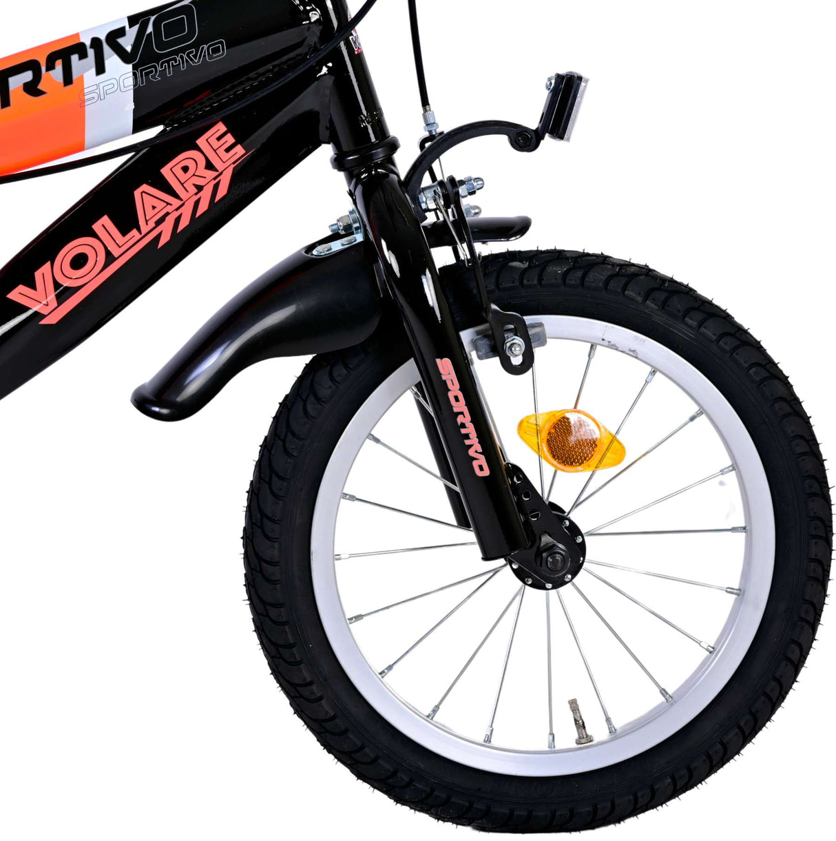 Volare Sportivo Kinderfiets Jongens 14 inch Neon Oranje Zwart Twee Handremmen