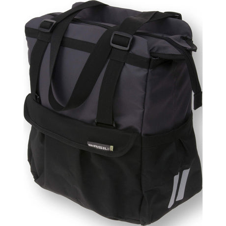 Basil Shopper xl - sportlech an trendy Vëlo Bag fir Epicerien a Plage, schwaarz Anthhacite, 20l