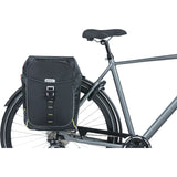 Basil Miles Double Bag waterdichte dubbele fietstas, unisex, sportief, zwart-limoen