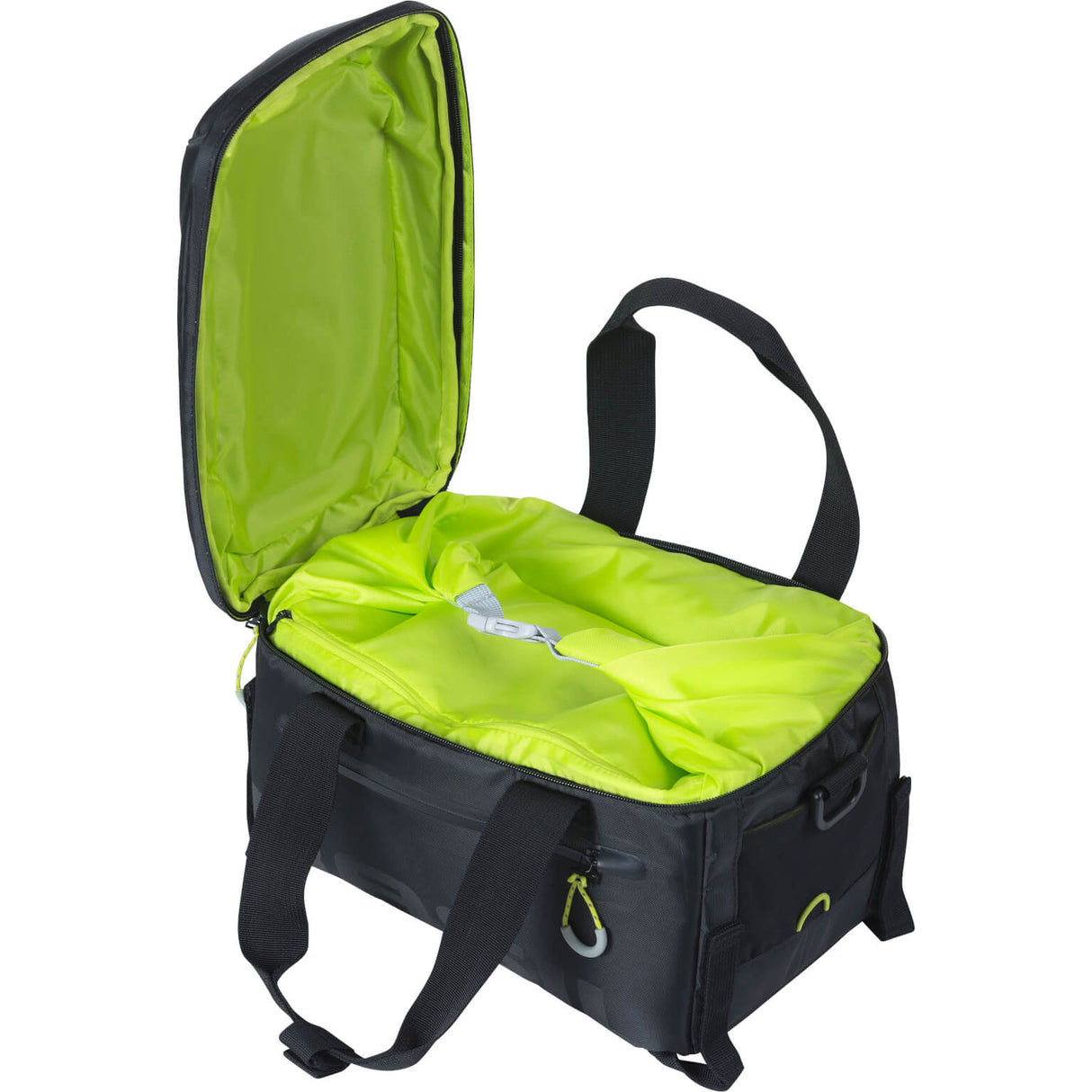 Basil Miles Trunkbag Sportieve zwarte bagagedragertas voor sportievelingen 7L Zwart Lime