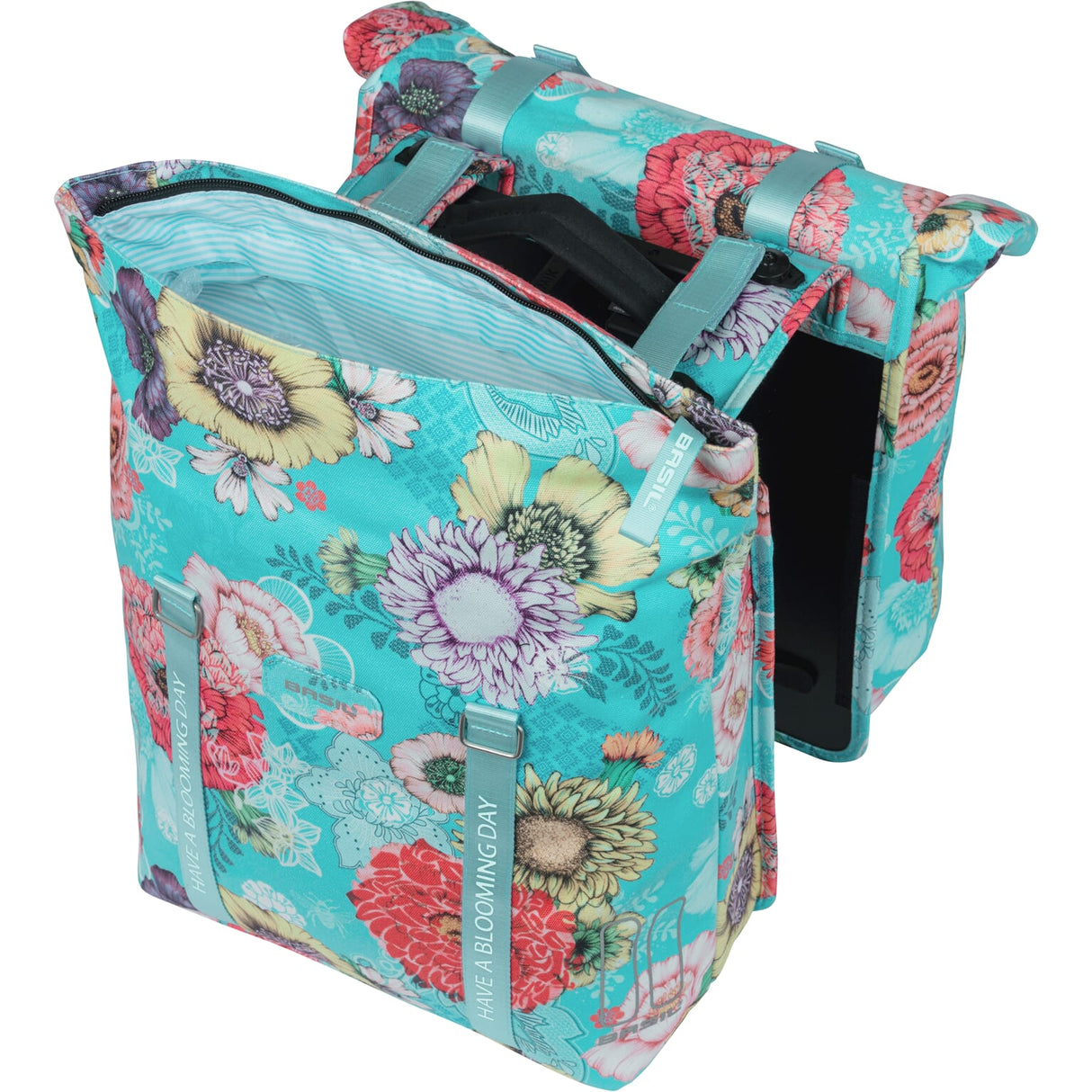 Basil Bloom Field dubbele fietstas, waterdicht, sky blue, 35L