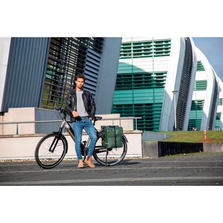 Cykelväska Odense - Tuff, rymlig dubbel ryggsäck för elektriska cyklar - Grönt