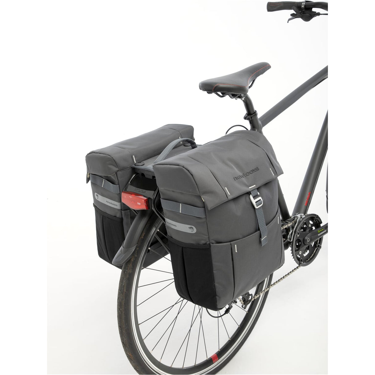 NEU Vigo Double Fahrradbeutel sportlich, Wasser -Repellent, schwarz grau