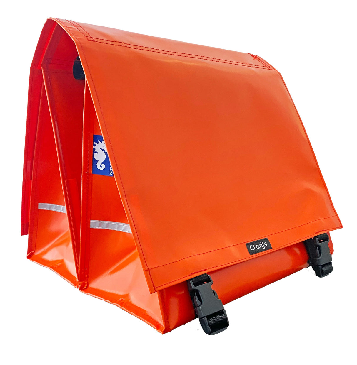 Bolsa de bicicleta Clarijs doble XL PVC 46L con naranja empotrada