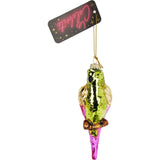 Pendant parrot glass 13cm display a 12pcs