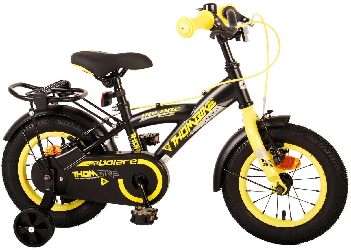 Volare Thombike Kinderfiets Jongens 12 inch Zwart Geel Twee Handremmen