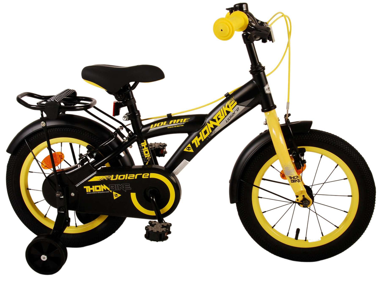 Volare Thombike Kinderfiets Jongens 14 inch Zwart Geel Twee Handremmen