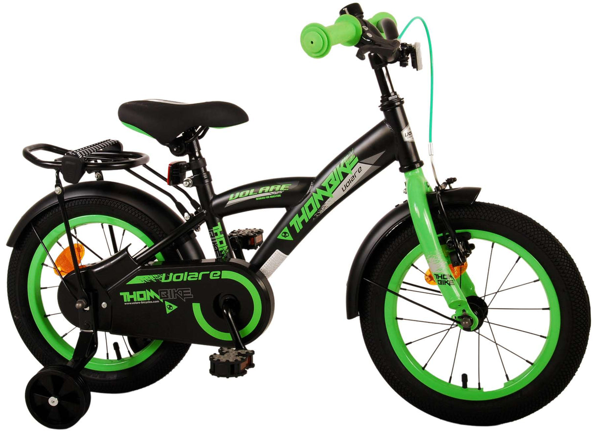 Volare Thombike Children's Bike Boys 14 inch Black Green