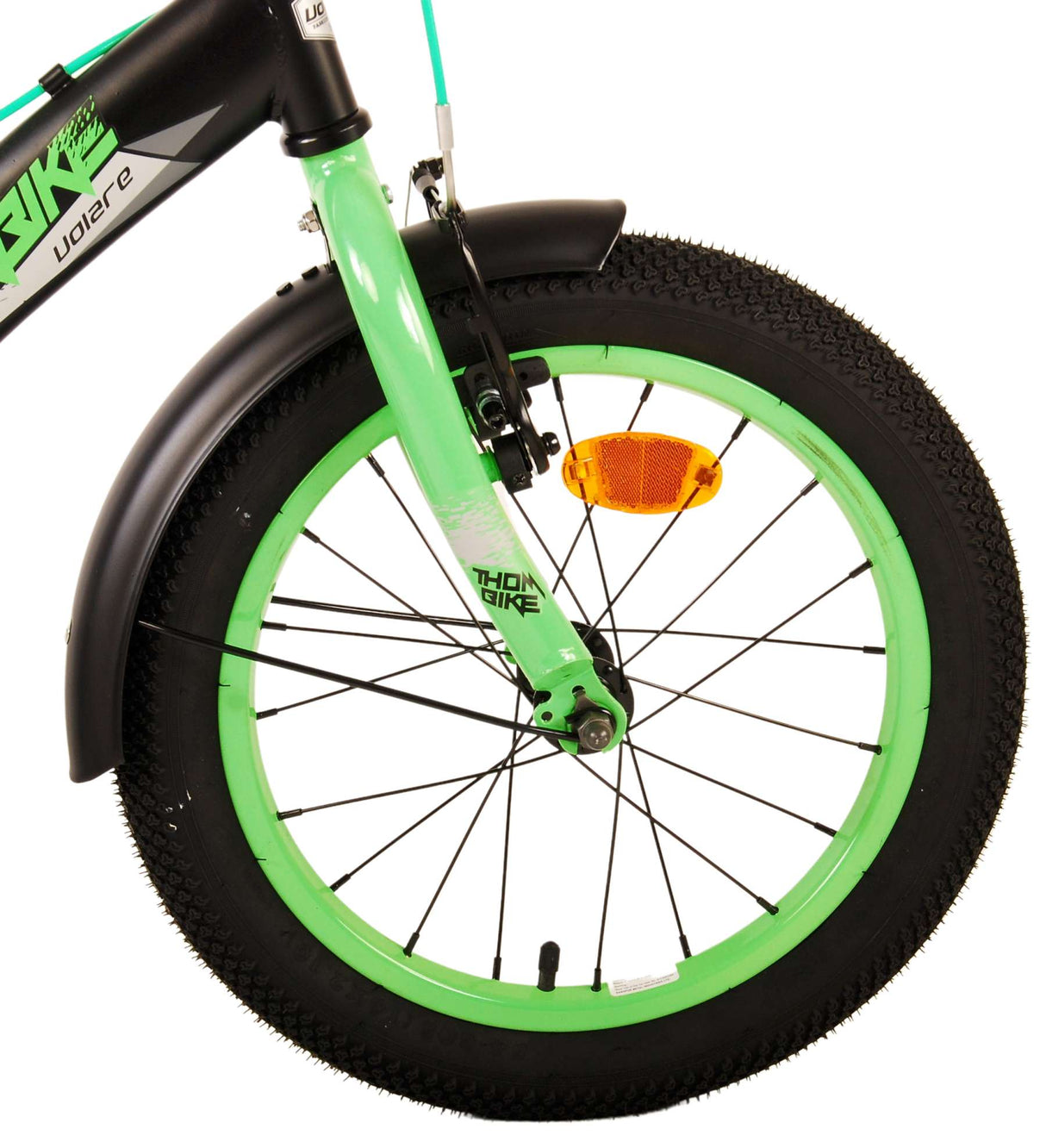 Volare Thombike Kinderbike - Jungen - 16 Zoll - Schwarzes Grün - Zwei Handbremsen