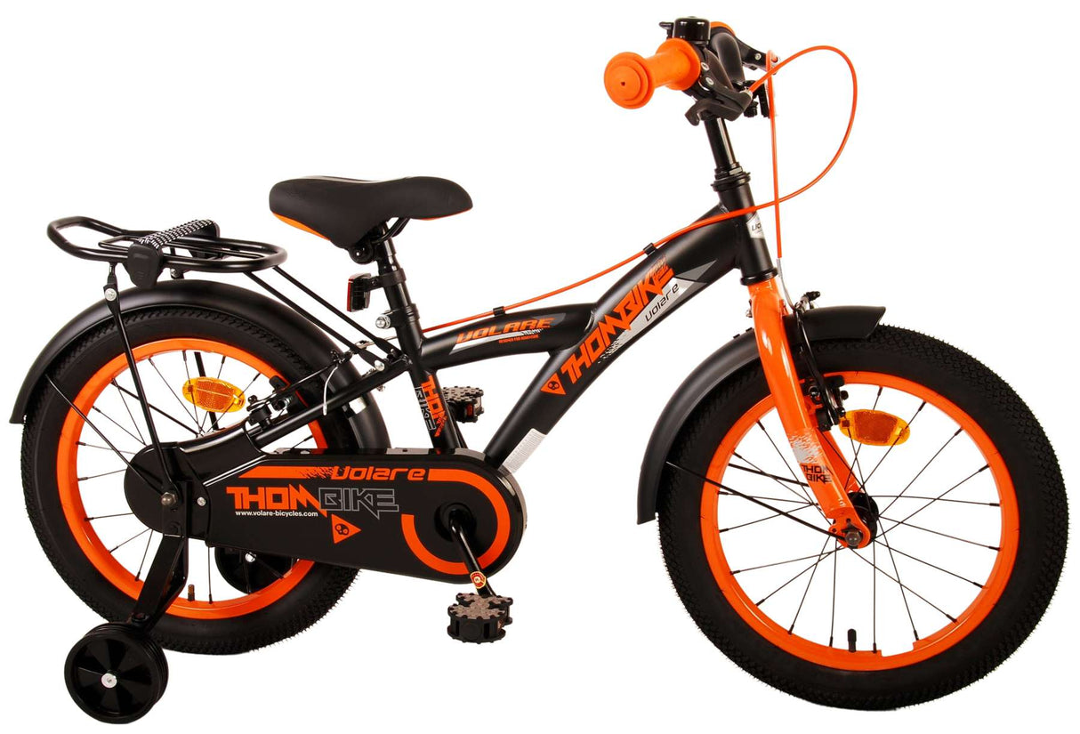 Volare Thombike Kinderfiets Jongens 16 inch Zwart Oranje Twee Handremmen