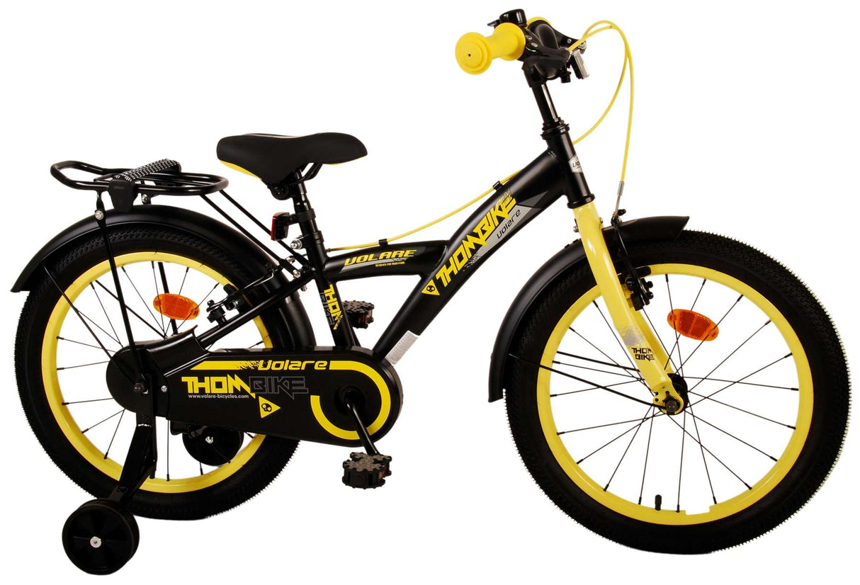 Volare Thombike Kinderfiets Jongens 18 inch Zwart Geel Twee handremmen