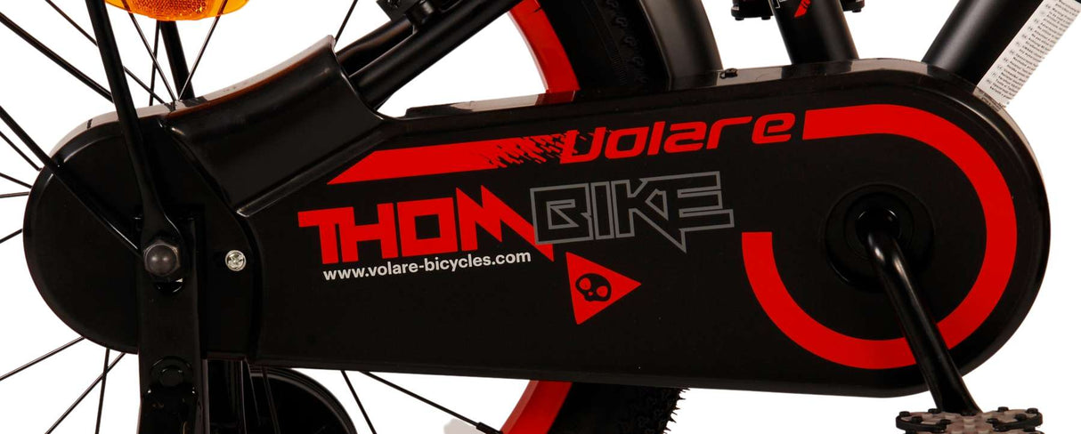 Volare Thombike Children's Bike Boys 18 palcové černé červené dvě ruční brzdy