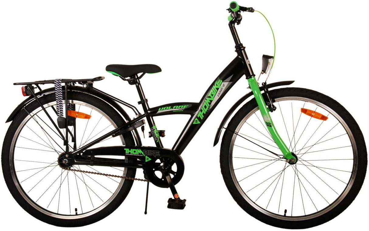 Volare Thombike Children's Bike Boys 24 Inch Black Green