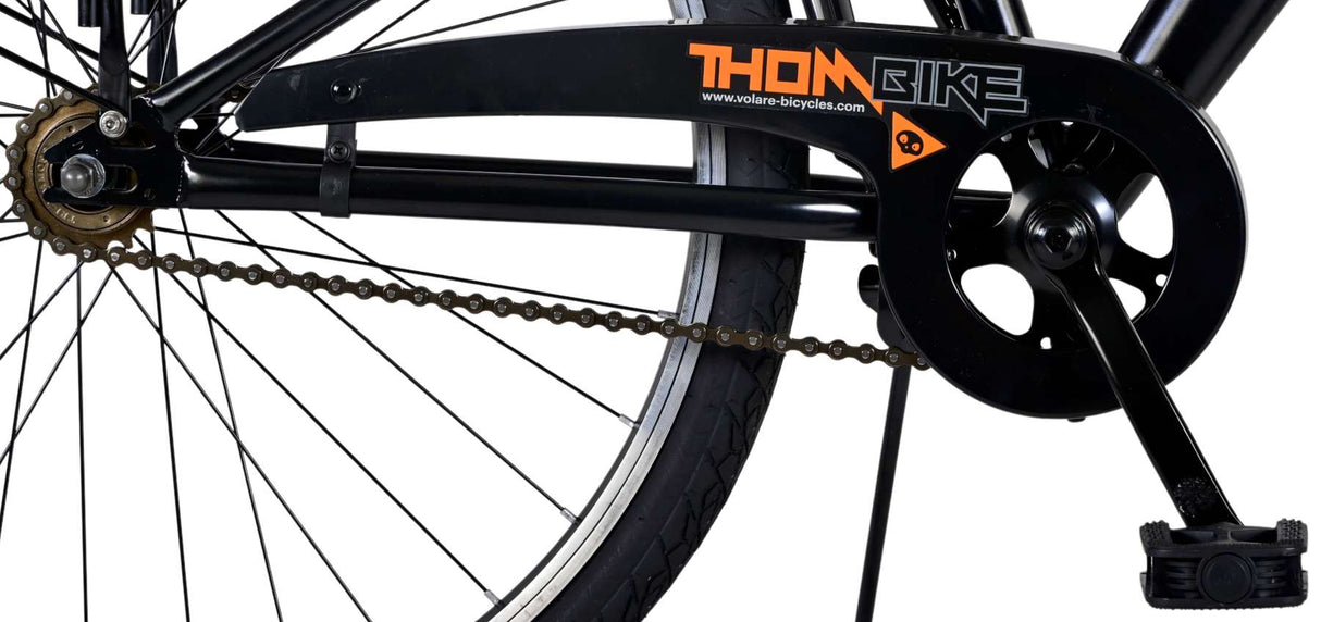 Volore Thombike Kanner Vëlo Jongen 26 Zoll schwaarz orange zwee Handbremsen