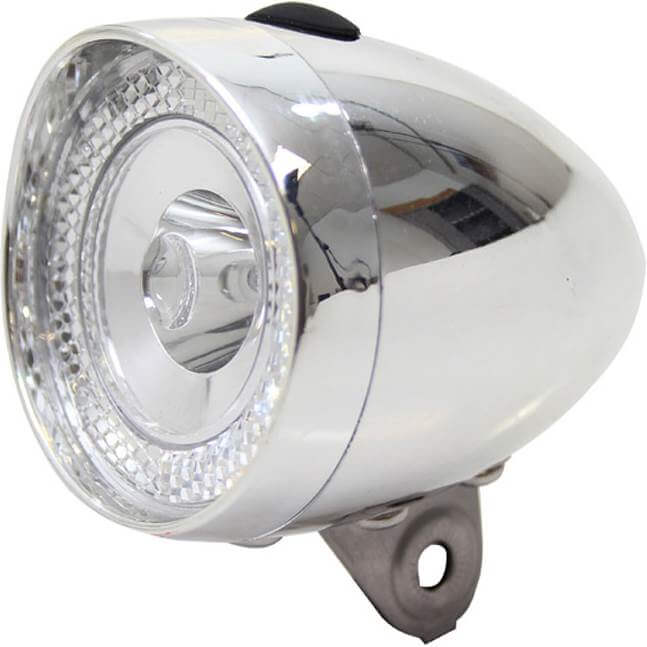 Union Headlight Un - 4955 Retro Mini Batterie Chrome Oem