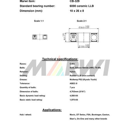 Union ball bearing ball bearing CB-329 10x26x8