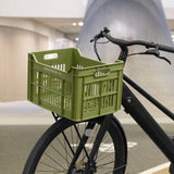 Cassa per biciclette a prova urbana in plastica riciclata da 30L oliva verde 40x30x25 cm