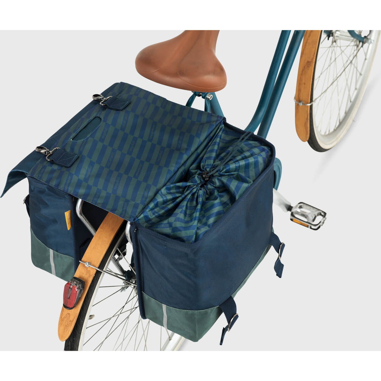 UrbanProof Urban Proof 40L dubbele fietstas blauw groen