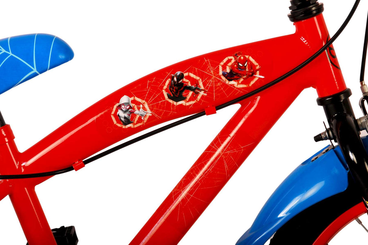 Spiderman Ultimate Spider-Man Bike Bike Bike Boys de 16 pulgadas Rojo Dos frenos de dos manos