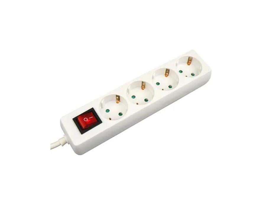 Vb extendable power strip - with switch - 4 connections - white - cord length 3m