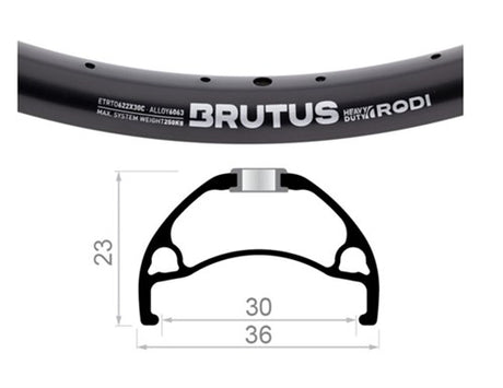 Rodi rim 28 inch 622 Brutus 30 black 13 extra strong