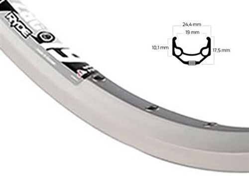 Ryde Velg 28 inch 622 ZAC19 Silver sharpened side 36 double bus