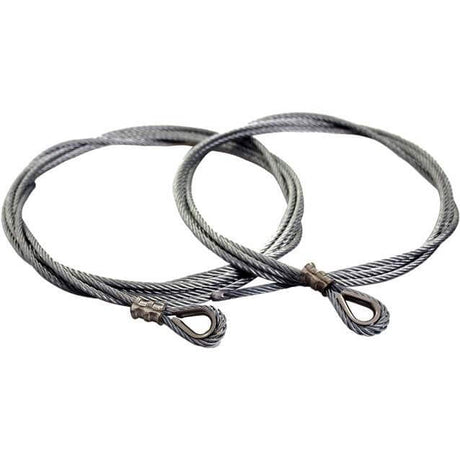 Set of steel cables lifting installation to