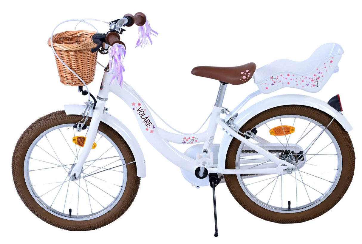 Volare Blossom Children's bicycle Girls 18 inch white two hand brakes