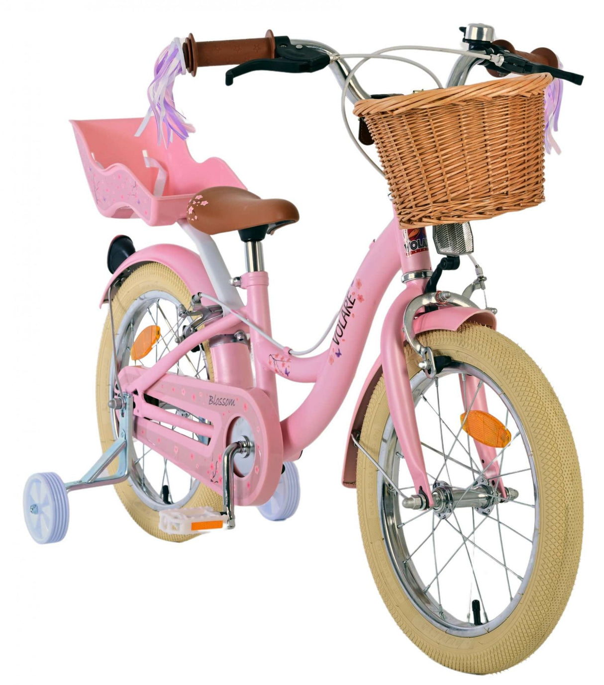 Volare Blossom Children's Bicycle - Girls - 16 Inch - Pink - Två handbromsar