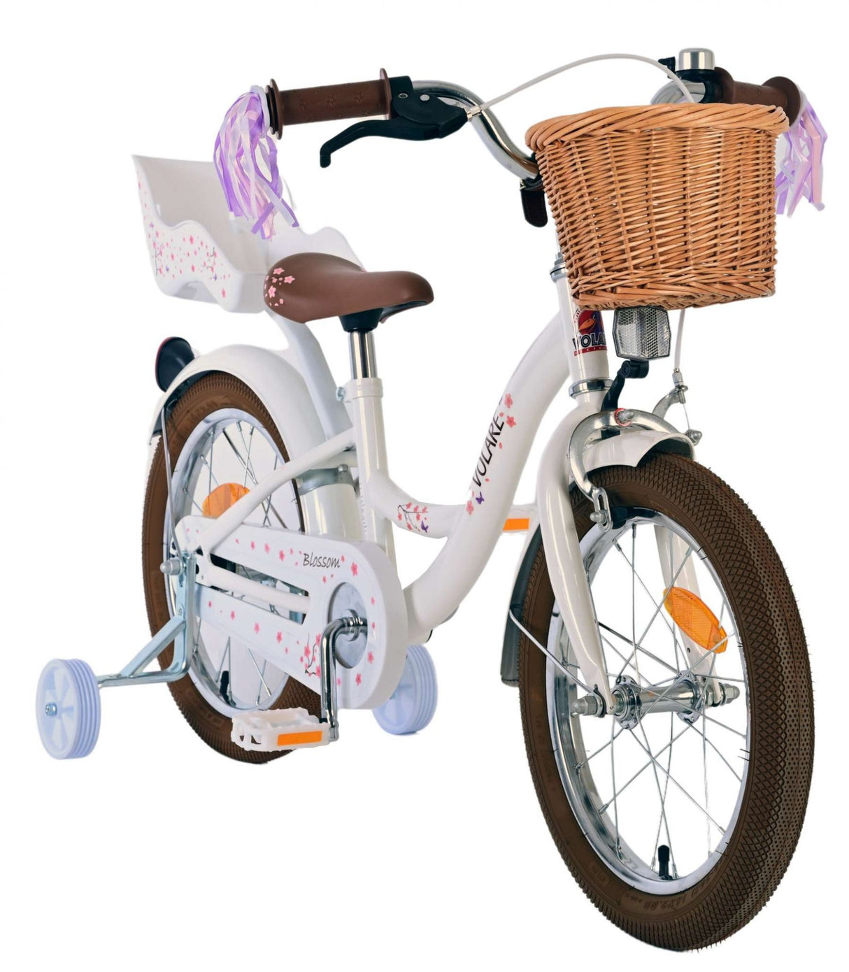 Volare Blossom Bicycle para niños - Niñas - 16 pulgadas - Blanco