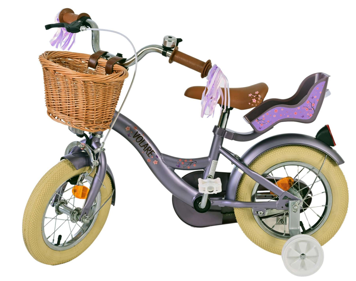 Volare Blossom Children's Bicycle - Girls - 12 Inch - Purple