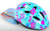 Volare children's bicycle helmet XS blue pink flowers 47-51 cm Extra small model