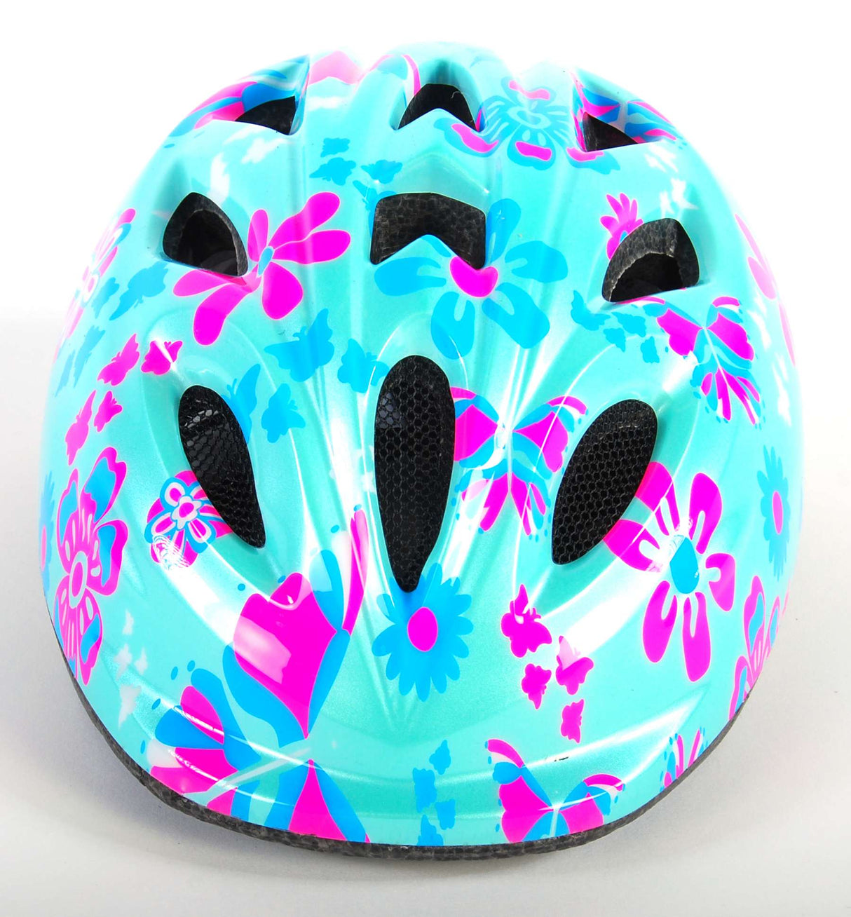 Volare children's bicycle helmet XS blue pink flowers 47-51 cm Extra small model