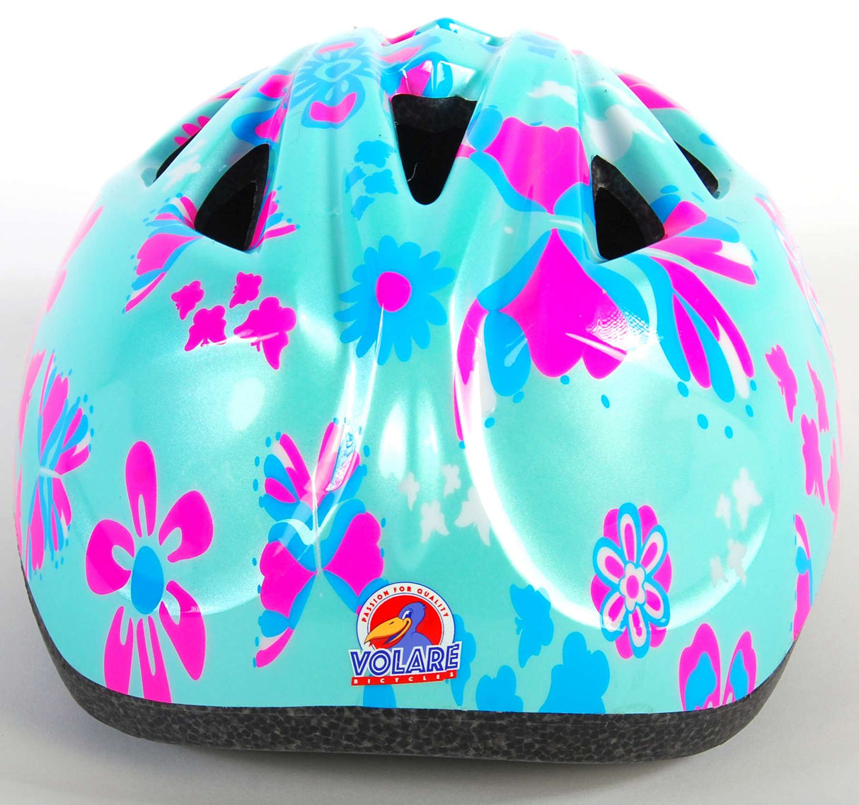 Volare Kinder Fietshelm XS Blauw Roze Bloemetjes 47-51 cm extra klein model