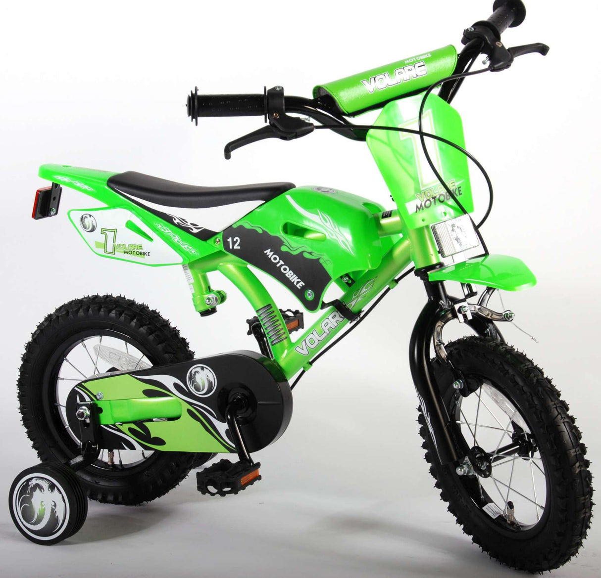 Volare Motorbike Children's Bike Boys 12 pouces Green Two Hand freins