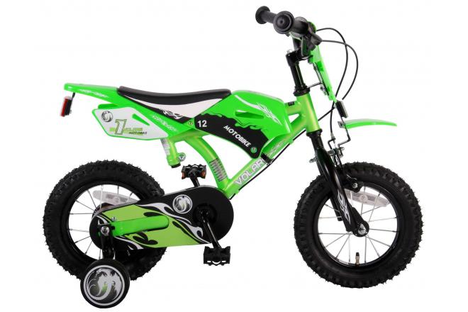 Volare Motorbike Children's Bike Boys 12 -calowe zielone dwa ręczne hamulce