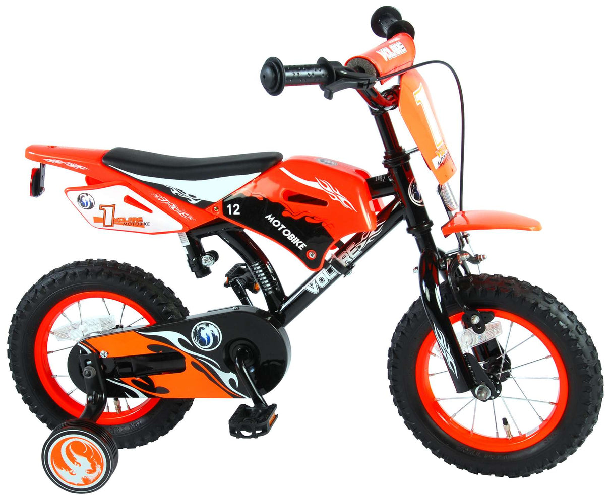 Chlapci z motorky Volare Motorbike Children's Bike 12 Inch Orange 95% Sestaveni