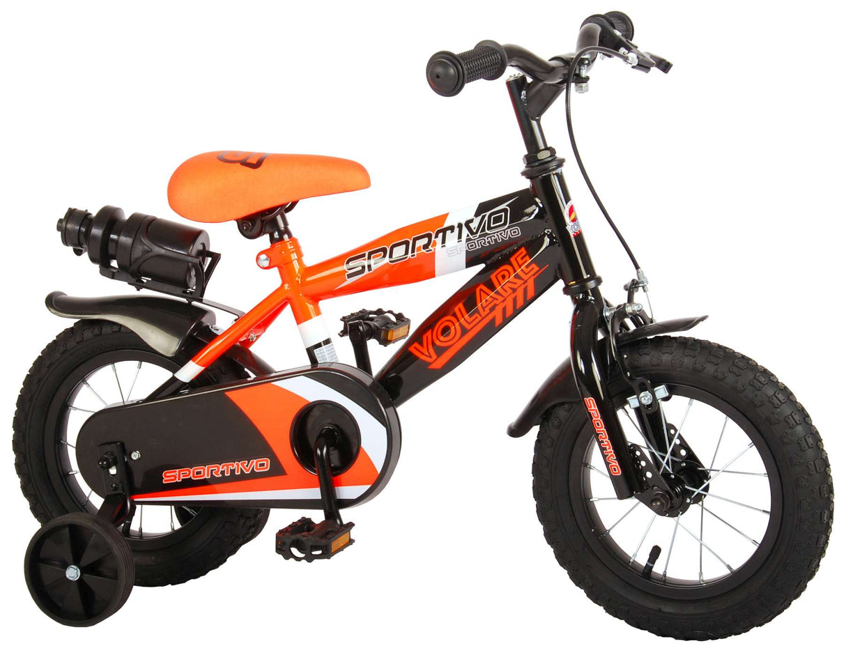 Volare Sportivo Kinderfiets Jongens 12 inch Neon Oranje Zwart 95% afgemonteerd