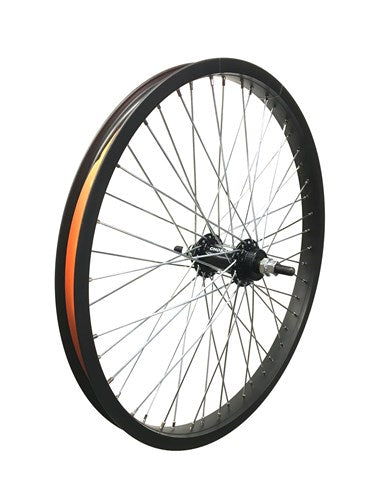 Hzb rear wheel 20 inch etrto 406 bmx freestyle 48 spokes 14mm axle black