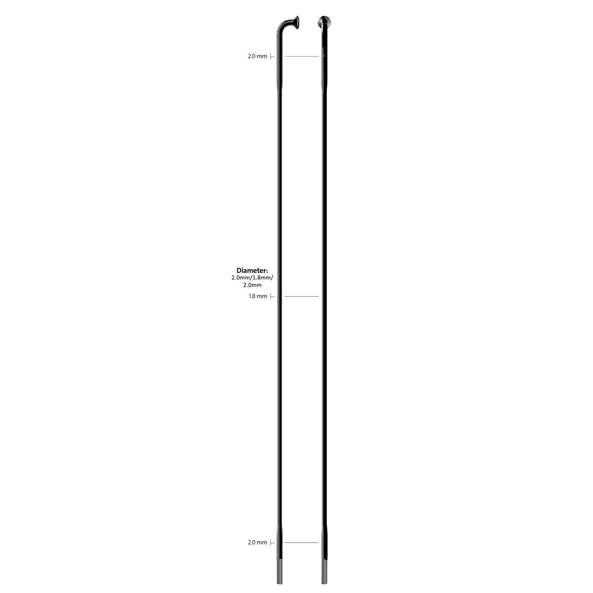 Sapim Spaak 14-246L Race RVS zwart zonder nippel (100st)