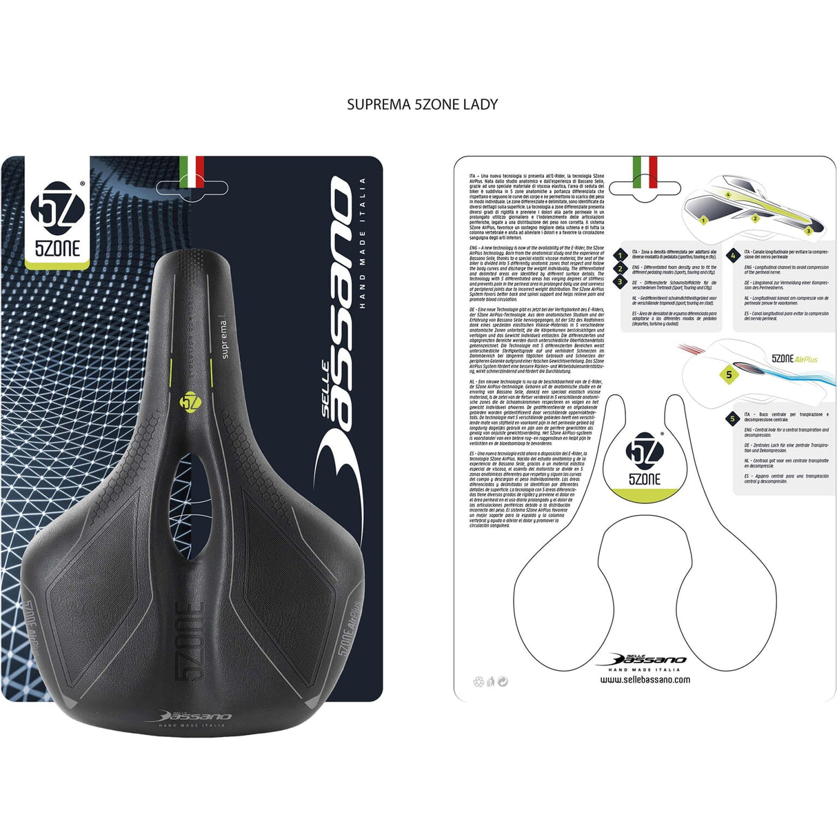 Selle Bassano Saddle SB Suprema 5Zone El Ladies