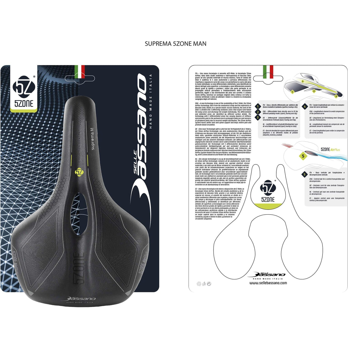 Selle Bassano Bassano Saddle Suprema 5zone El Heren Black