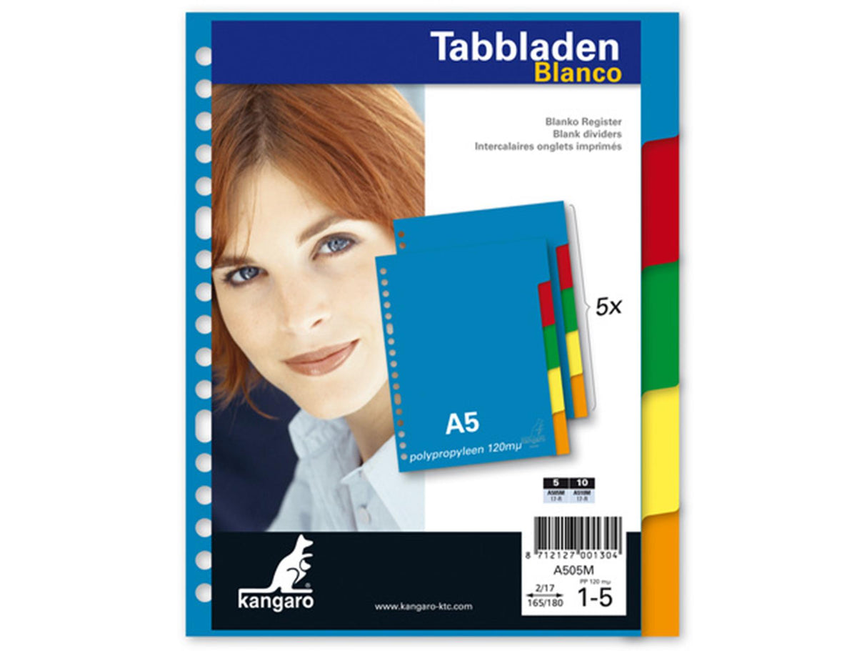 Kangaro tabs a5 blank 17 ringer plast