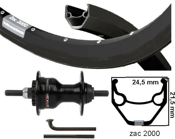 Kgs Voorwiel 28 inch (622) zwart zwart zwart shimano rollerbrake vaste as